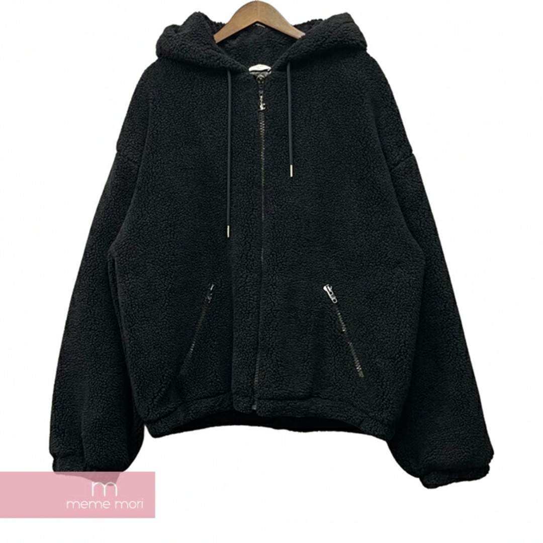 CELINE 2022AW Zipped Hoodie in Fleece 2Y906699M セリーヌ フリースジップフーディ フリースパーカー  中綿ジャケット フードロゴスタッズ ブラック サイズXL【230720】【中古-B】【me04】