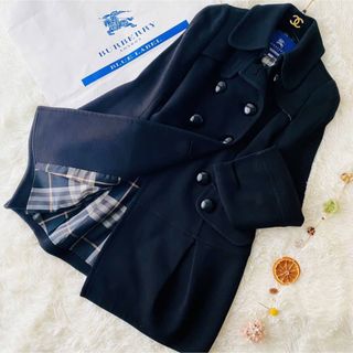 バーバリーブルーレーベル(BURBERRY BLUE LABEL)の極美品 バーバリーブルーレーベル ノバチェック ダブル フレア ロングコート(ロングコート)