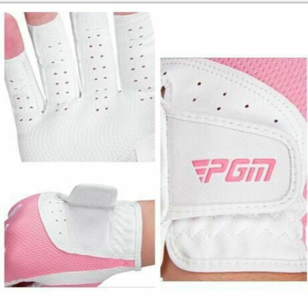 ゴルフ グローブ レディース 両手 手袋 指先カット 高通気 19ピンク スポーツ/アウトドアのゴルフ(シューズ)の商品写真
