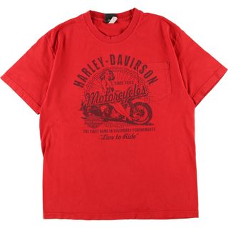 ハーレーダビッドソン(Harley Davidson)の古着 ハーレーダビッドソン Harley-Davidson モーターサイクル バイクTシャツ メンズL /eaa354402(Tシャツ/カットソー(半袖/袖なし))