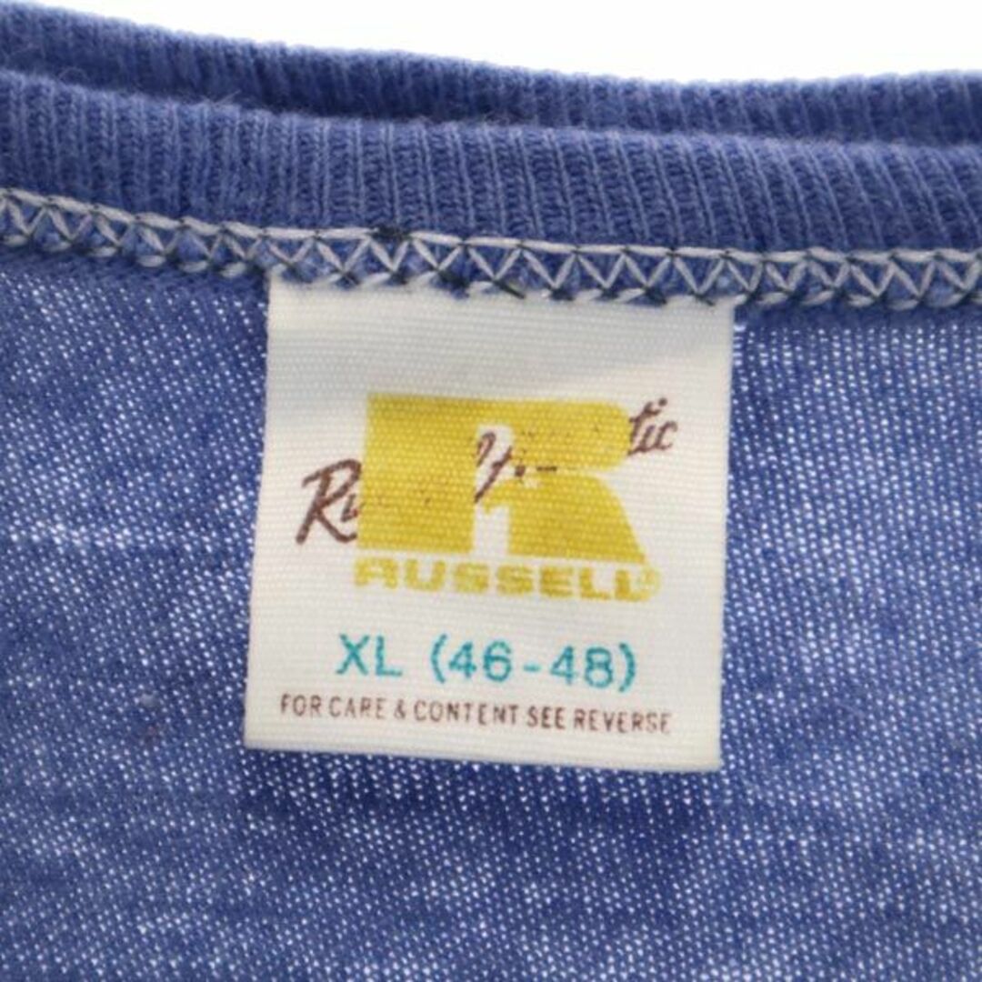 ラッセルアスレチック 70s 80s ヴィンテージ プリント 半袖 Tシャツ XL ブルー系 RUSSELL ATHLETIC メンズ 【中古】  【230721】 メール便可