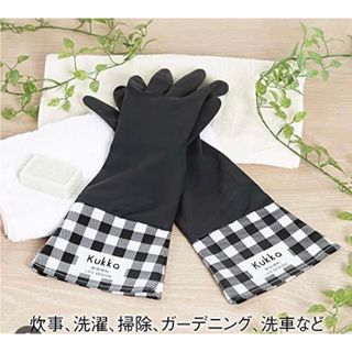 クッカ(kukkA)の新品 KuKKa ゴム手袋／チェック(収納/キッチン雑貨)