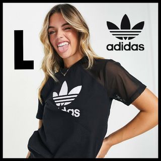 アディダス(adidas)の【 生地切替 】adidas★半袖Tシャツ★スポーツウェア★カットソー★黒★L(Tシャツ(半袖/袖なし))