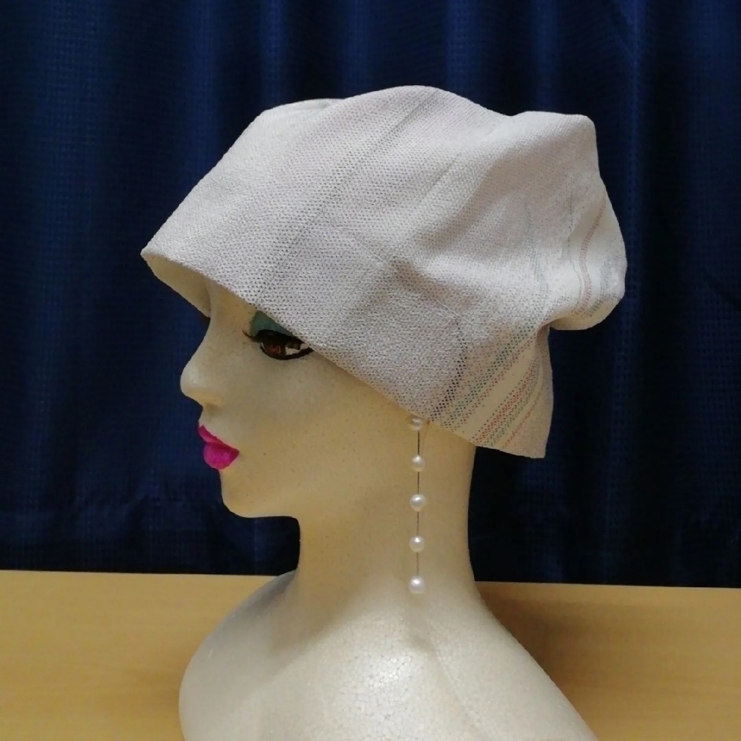 すっぽり帽子　着物リメイク　ケア帽子　サージカル帽子　ハンドメイドHandMye レディースの帽子(ニット帽/ビーニー)の商品写真