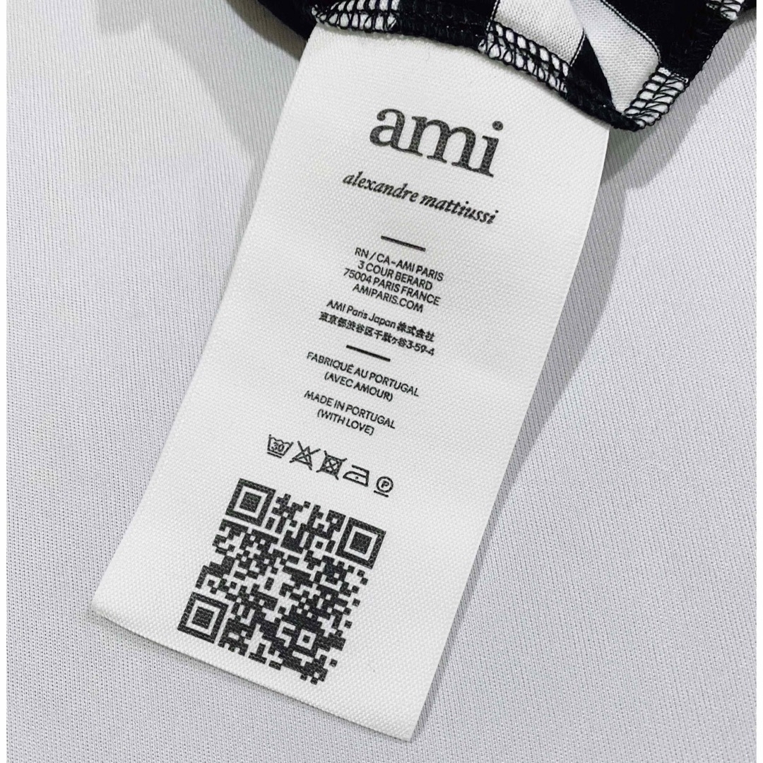 新品未使用 AMI PARIS ストライプ ハートロゴ Tシャツ