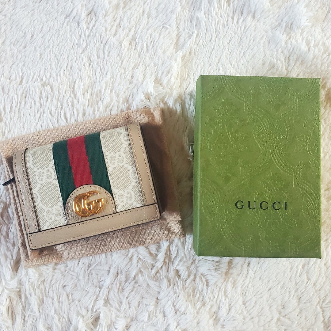 GUCCI　グッチ　オフィディア　GGカードケースウォレット　２つ折り財布   フリマアプリ ラクマ