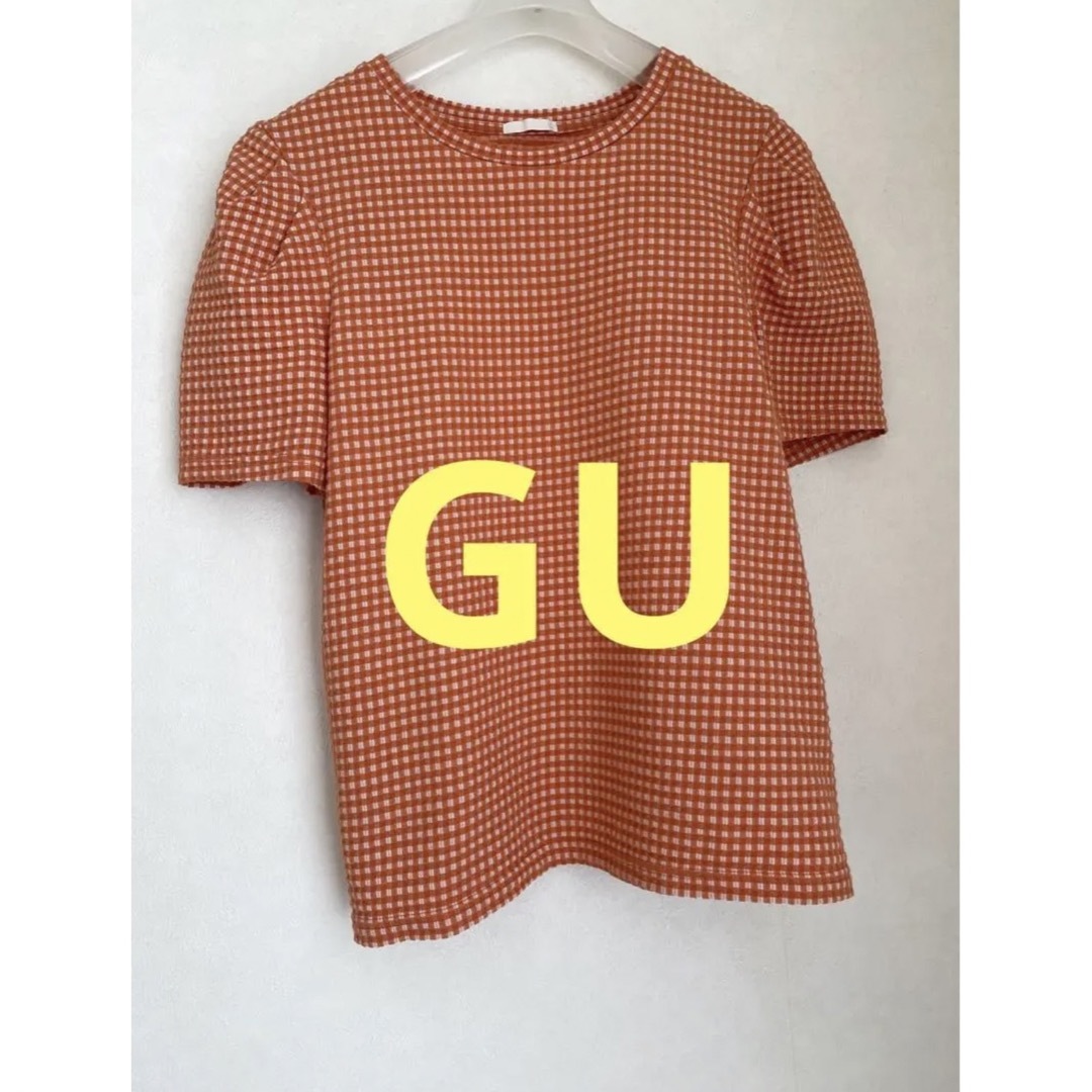 GU(ジーユー)のGU  ジーユー　ギンガムチェックTシャツ レディースのトップス(Tシャツ(半袖/袖なし))の商品写真