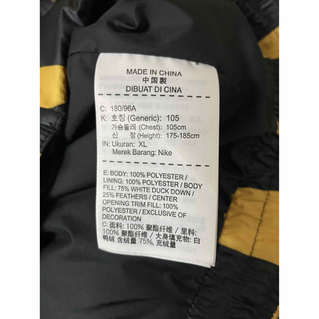 NIKE ダウンジャケットブラック&イエロー XL