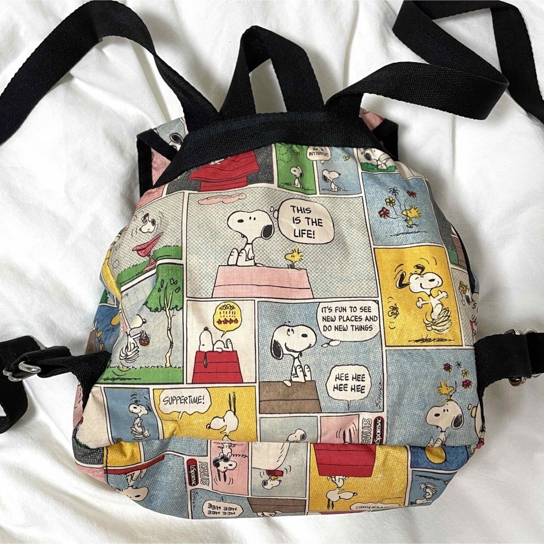 希少【LeSportsac×PEANUTS】スヌーピー コミック柄 ミニリュック 7