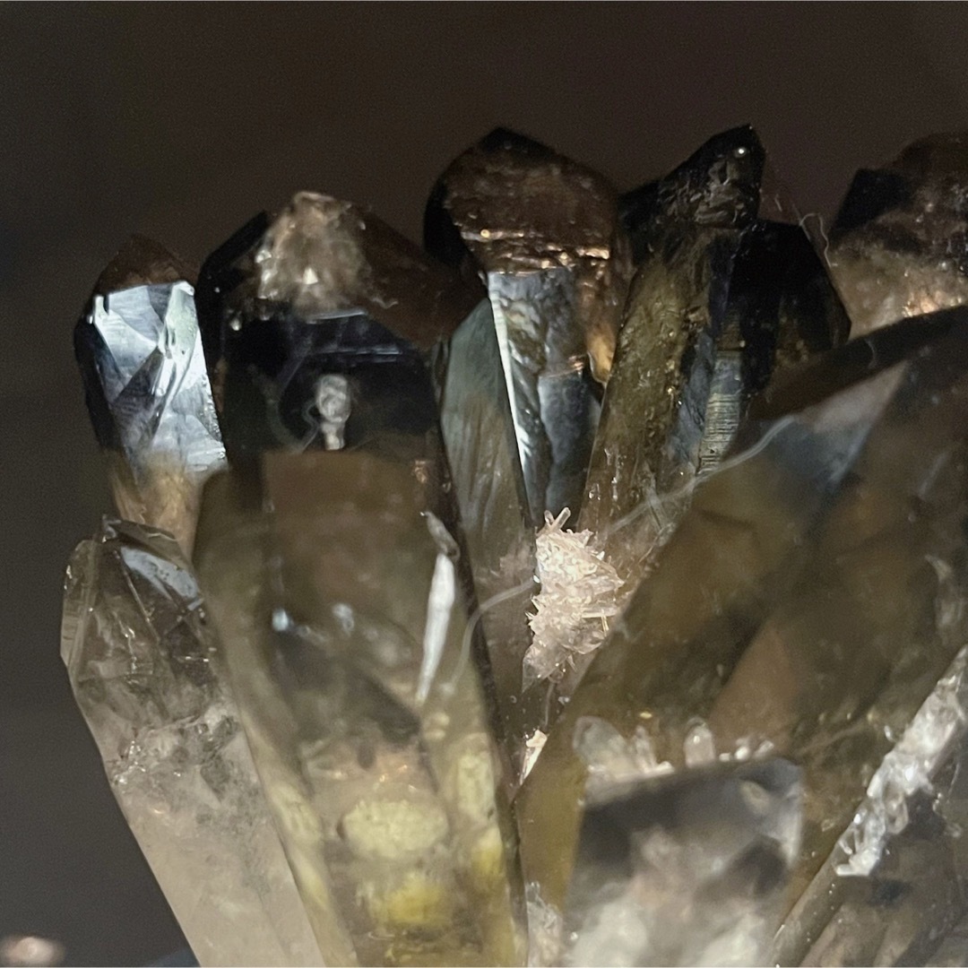 天然石 煙水晶クラスター　スモーキークォーツ 水晶クラスター 風水パワーストーン 3