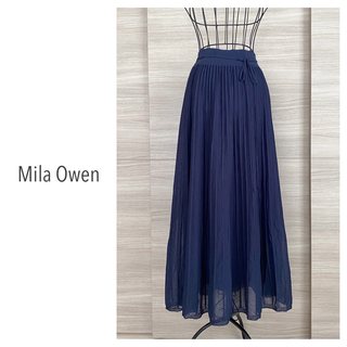 ミラオーウェン(Mila Owen)のMila Owen ミラオーウェン　シアーニットロングプリーツスカート(ロングスカート)