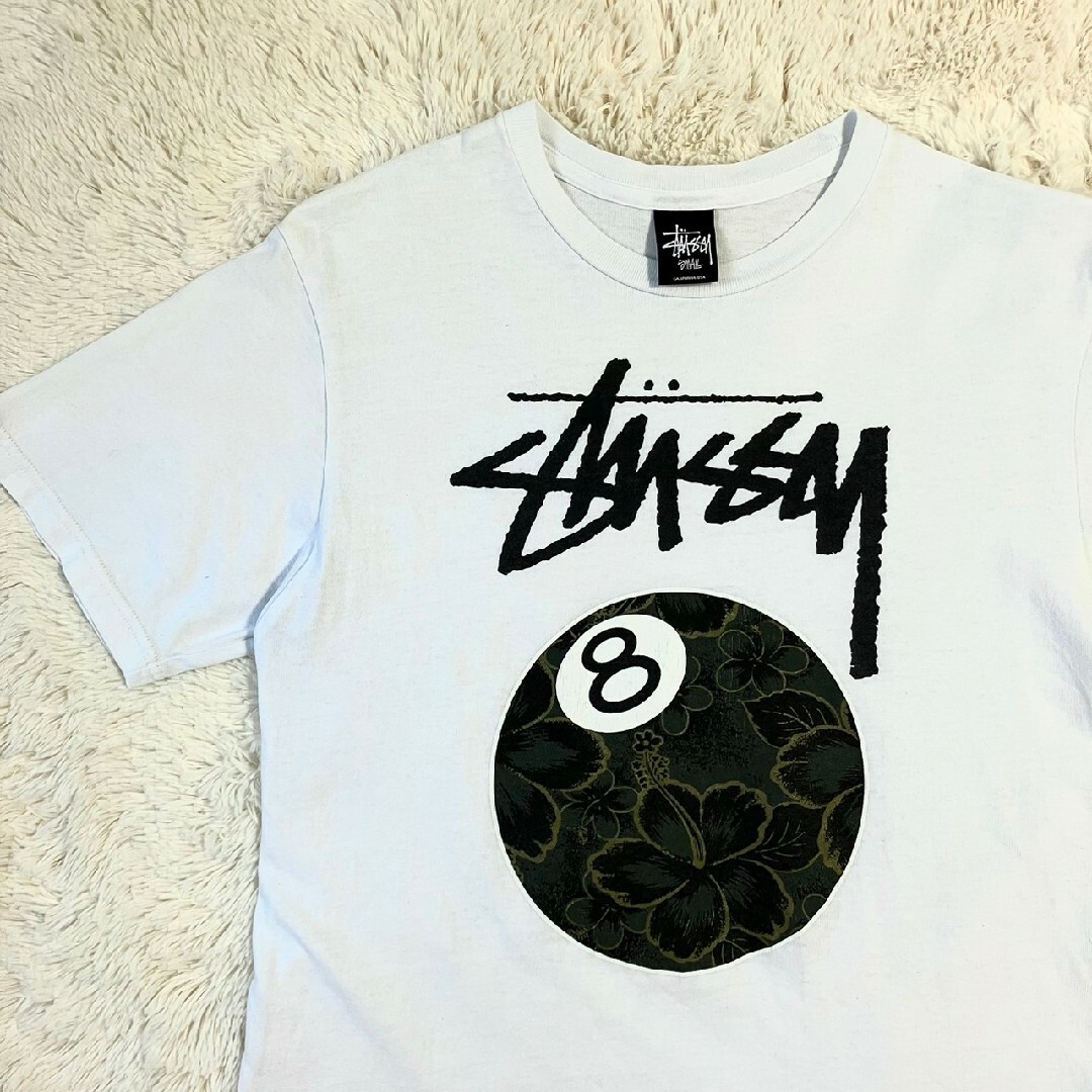 激レア】ステューシー 8ボール ビッグロゴ Tシャツ XL 白 黒 ロゴ-