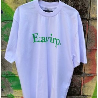 Etavirp Logo T-Shirt. White × Lime Green(Tシャツ/カットソー(半袖/袖なし))