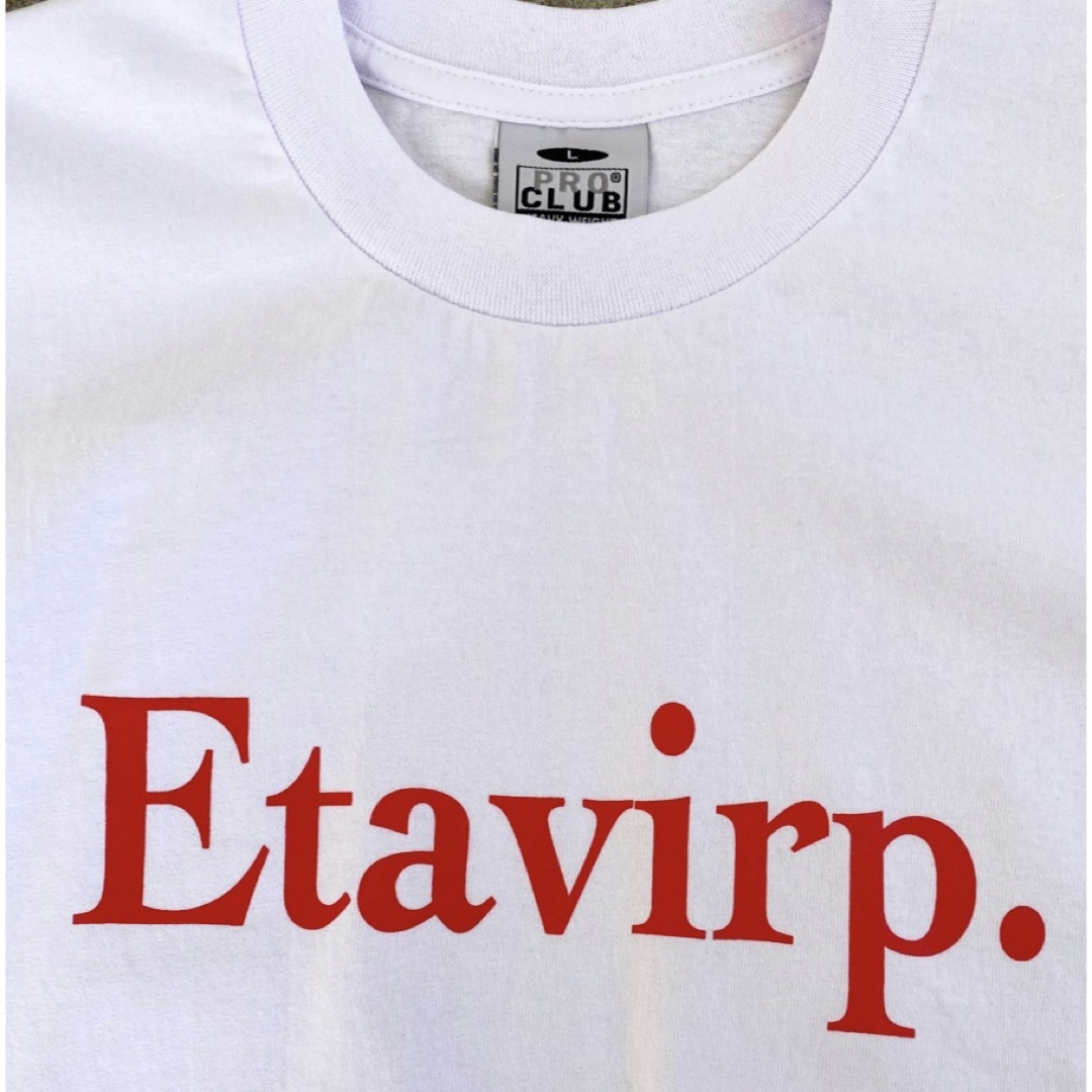 Etavirp Logo T-Shirt. White × Candy Red