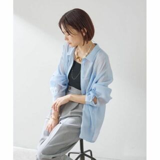 オメカシ(Omekashi)のティピ8067様専用出品　シアーシャツ ブルー(シャツ/ブラウス(長袖/七分))