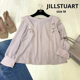 ジルスチュアート(JILLSTUART)のJILLSTUART ジルスチュアート　フリルブラウス　レースブラウス　Mサイズ(シャツ/ブラウス(長袖/七分))