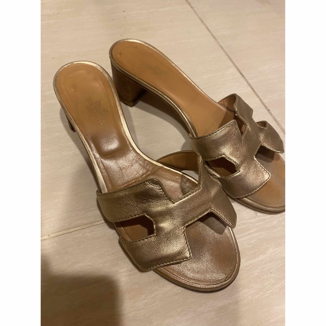 Hermes - エルメス サンダル 37 24センチ ゴールド系の通販 by