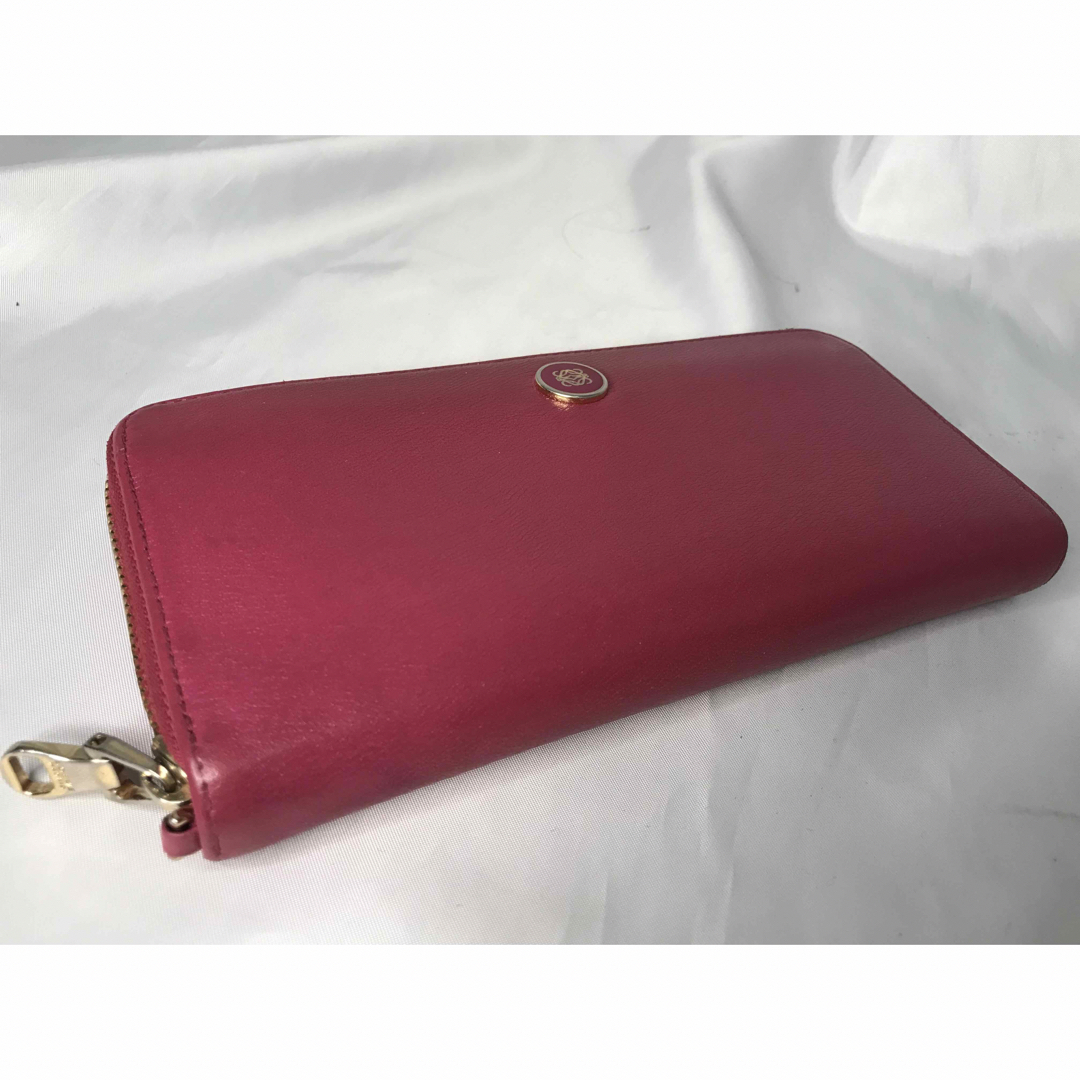 超美品 LOEWE ロエベ 長財布 ラウンドファスナー マゼンタ#1