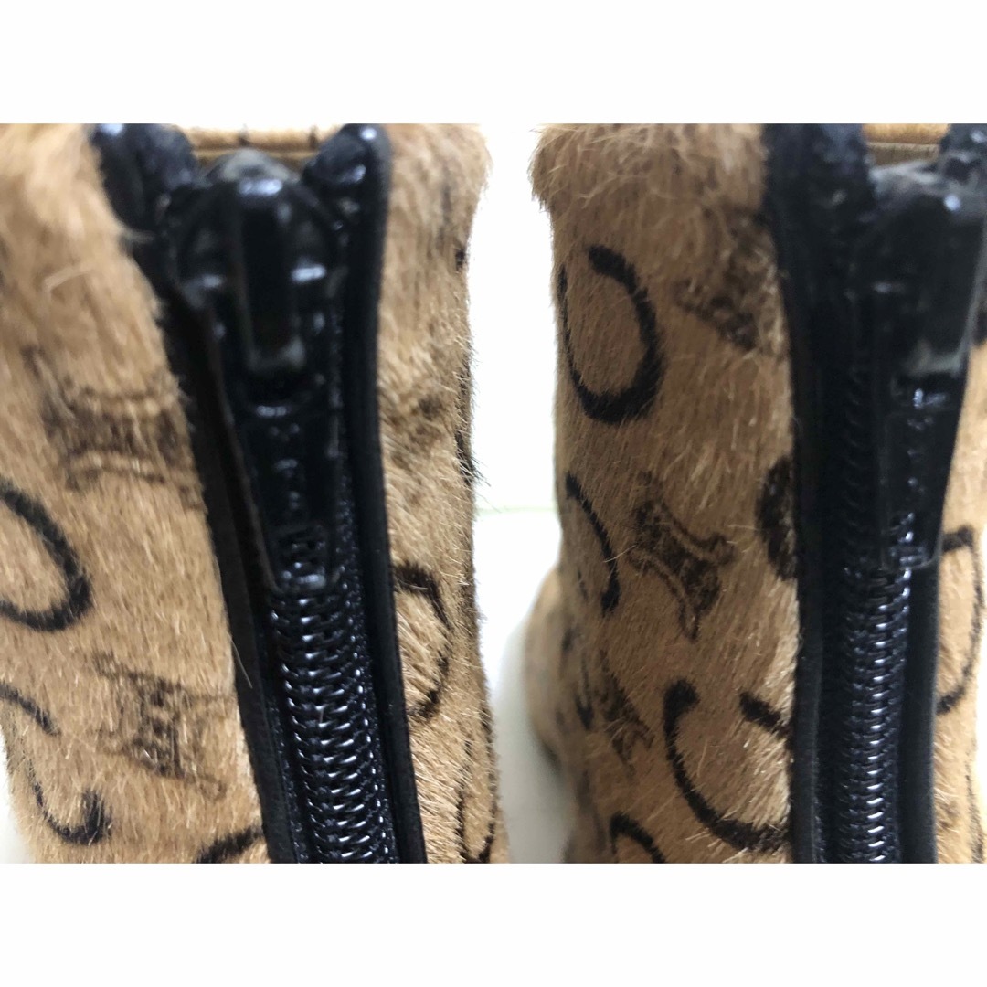 CELINE セリーヌ トリオンフ総柄 ハラコショートブーツ 35