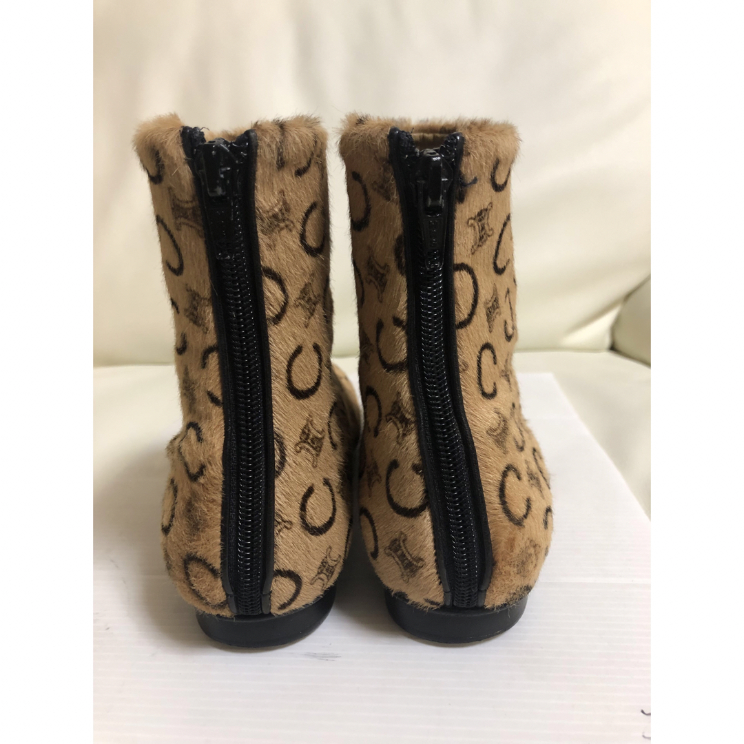 CELINE セリーヌ トリオンフ総柄 ハラコショートブーツ 35