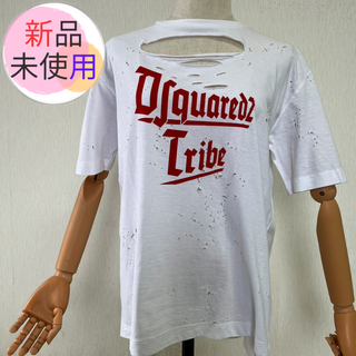 ディースクエアード(DSQUARED2)の匿名配送★DSQUARED2★コットン ダメージ Tシャツ ホワイト(Tシャツ(半袖/袖なし))