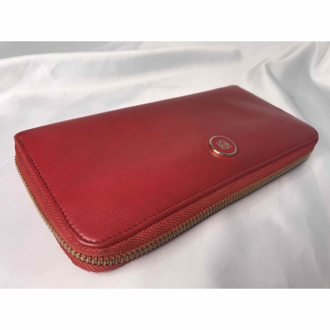超美品 LOEWE ロエベ 長財布 ラウンドファスナー レッド - 通販
