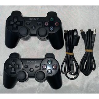 プレイステーション3(PlayStation3)のPS3 デュアルショックコントローラー ブラック 2個セット 中古(その他)