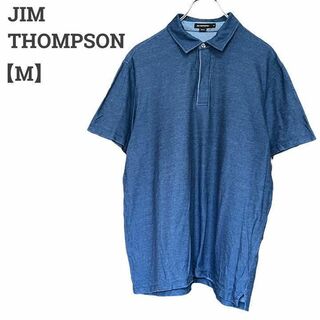 ジムトンプソン(Jim Thompson)のジムトンプソン メンズ【M】半袖ポロシャツ☆綿100% ゆったり☆ネイビー 青系(ポロシャツ)