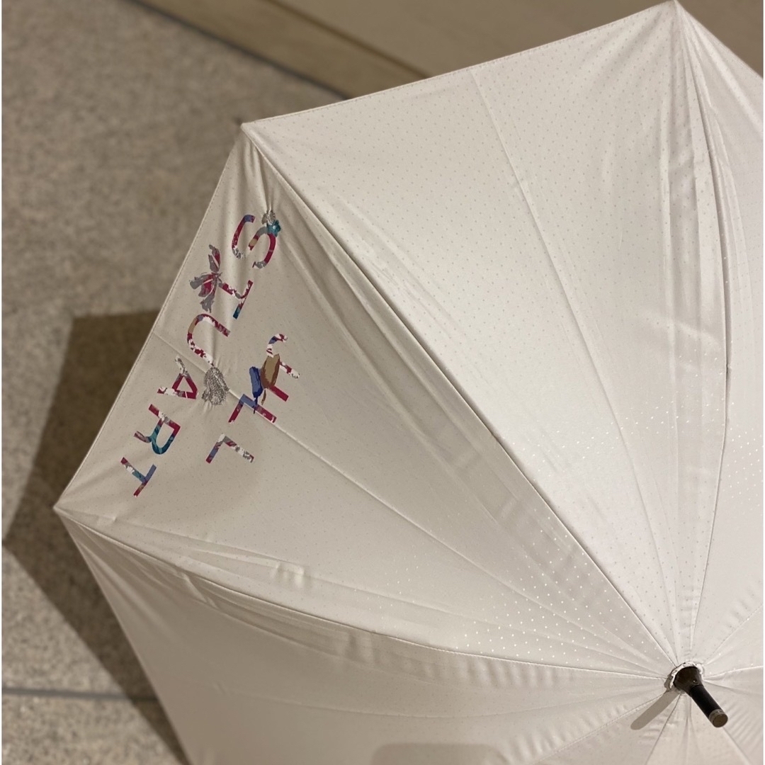 JILLSTUART(ジルスチュアート)のジルスチュアート パラソル 晴雨兼用 遮光生地 ボタニカルロゴ グレー ドット レディースのファッション小物(傘)の商品写真