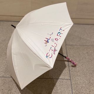 ジルスチュアート(JILLSTUART)のジルスチュアート パラソル 晴雨兼用 遮光生地 ボタニカルロゴ グレー ドット(傘)