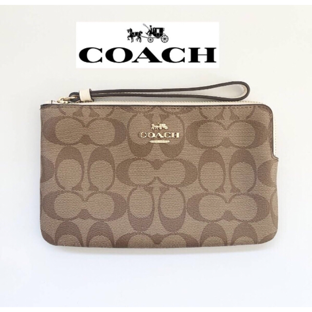 【未使用】coach コーチ ポーチ カーキサドル CO-201