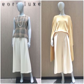 セオリーリュクス(Theory luxe)のtheory luxe とろみ素材　ウォッシャブル　タックワイドパンツ(クロップドパンツ)