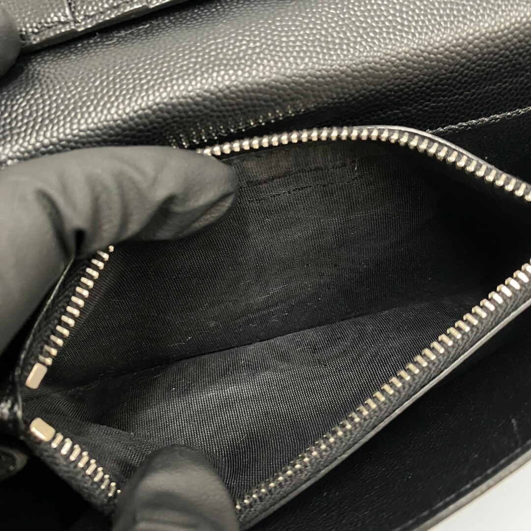 極 美品 希少品 SAINT LAURENT PARIS サンローランパリ ロゴ レザー 本革 ラウンドジップ 長財布 ウォレット カードケース ブラック 17910