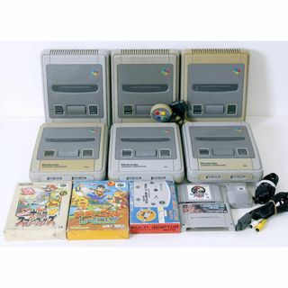 ニンテンドウ(任天堂)のスーパーファミコン　本体6台　稼働品+おまけ少々・送料無料！(家庭用ゲーム機本体)