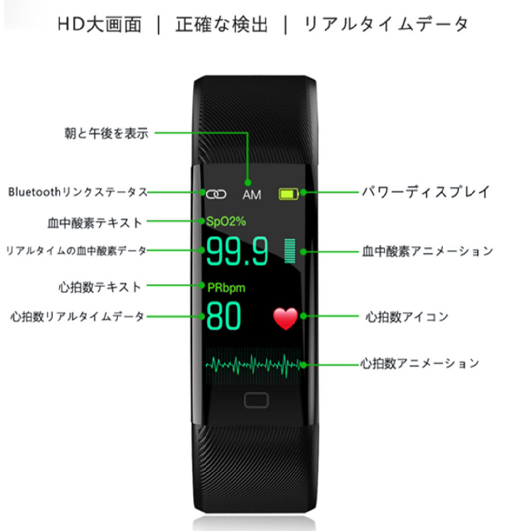 スマートウォッチ 日本語対応 iphone対応 android対応  スマホ/家電/カメラのスマホアクセサリー(その他)の商品写真