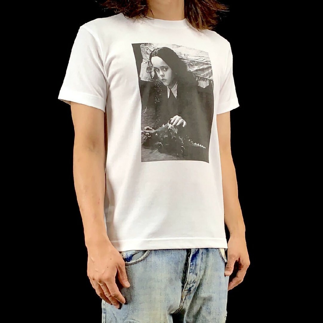 新品 アダムスファミリー ゴスロリ ウェンズデー ホラーコメディ映画 Tシャツ メンズのトップス(Tシャツ/カットソー(半袖/袖なし))の商品写真