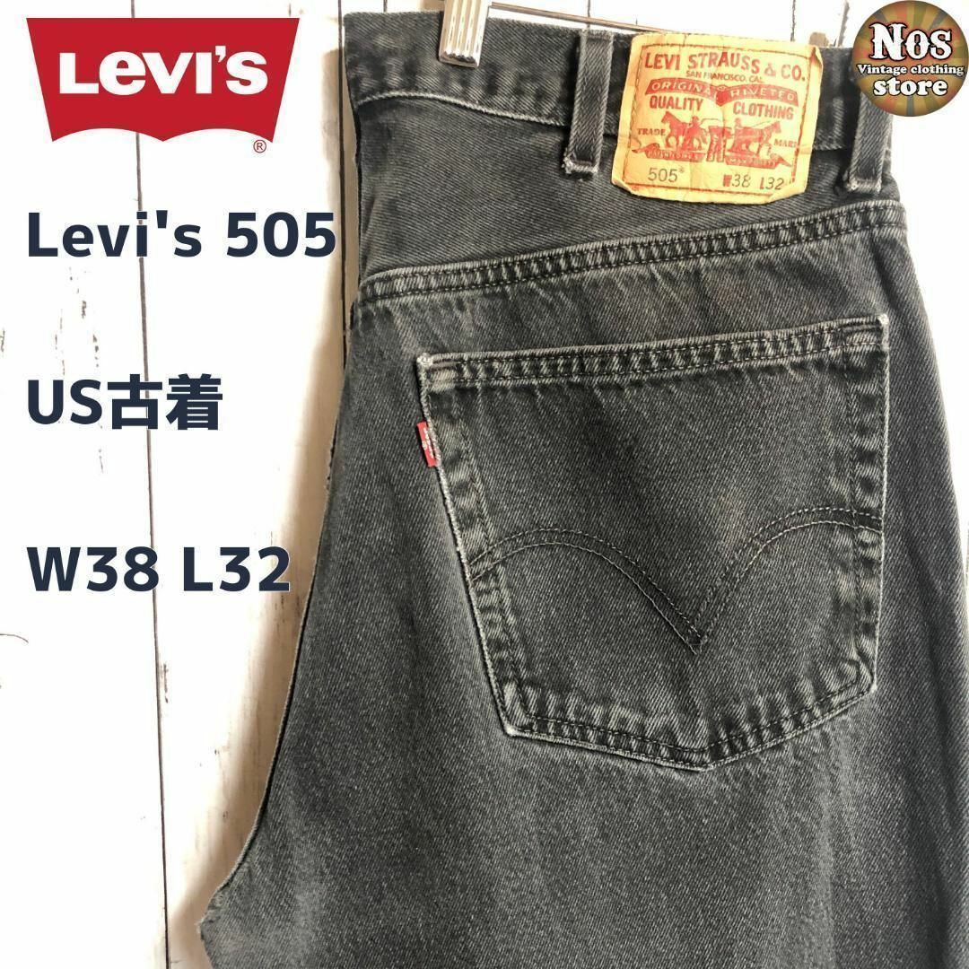 美品 38×32 Levi’s 505 USA ブラックデニムパンツ リーバイスエンカウント_all