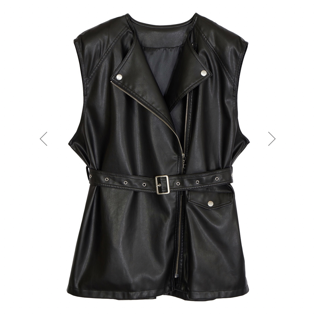 アメリ　RIDERS FAKE LEATHER VEST JACKETレディース