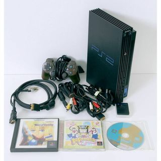 ソニー(SONY)のプレイステーション2(SCPH-30000)　本体・コントローラー・ケーブル類(家庭用ゲーム機本体)