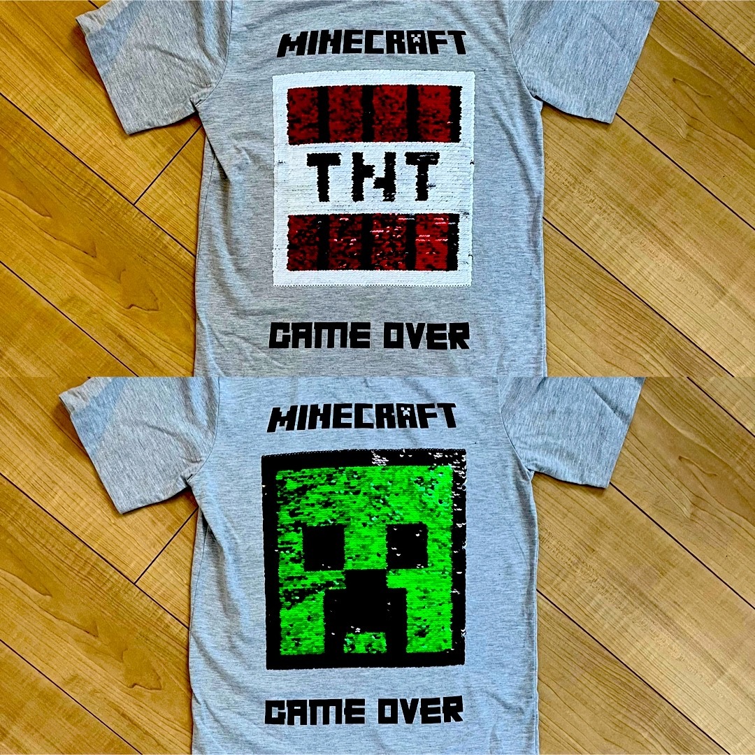 絵が変わる！　マインクラフト　おもしろTシャツ　キッズ　(150) キッズ/ベビー/マタニティのキッズ服男の子用(90cm~)(Tシャツ/カットソー)の商品写真