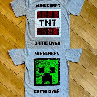 絵が変わる！　マインクラフト　おもしろTシャツ　キッズ　(150)(Tシャツ/カットソー)