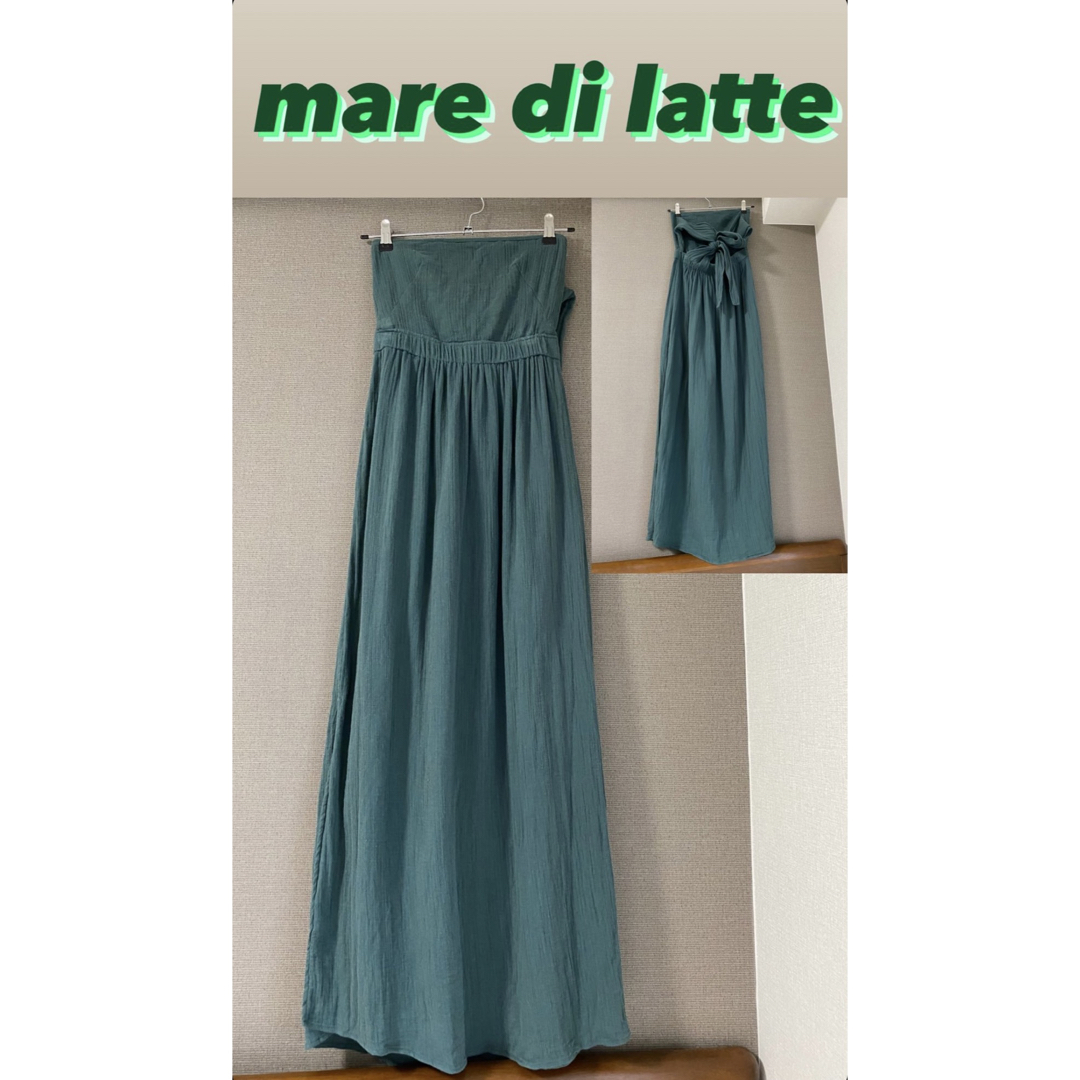 リゾートワンピ【mare di latte 】リゾートワンピ　ワンピース　グリーン