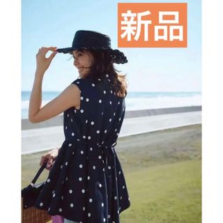 ジャスグリッティー(JUSGLITTY)のジャスグリッティー23年新品★朝比奈彩着完売！ドットAラインブラウスオケージョン(シャツ/ブラウス(半袖/袖なし))