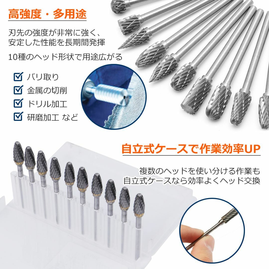 リュータービット 超硬ドリル 砲弾型 シャンク径3㎜ヘッド径6 リュータービット 超硬ドリル 砲弾型 シャンク径3㎜ヘッド径6
