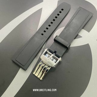 6 24mm BREITLING ブライトリング 黒 ラバーベルト Dバックル