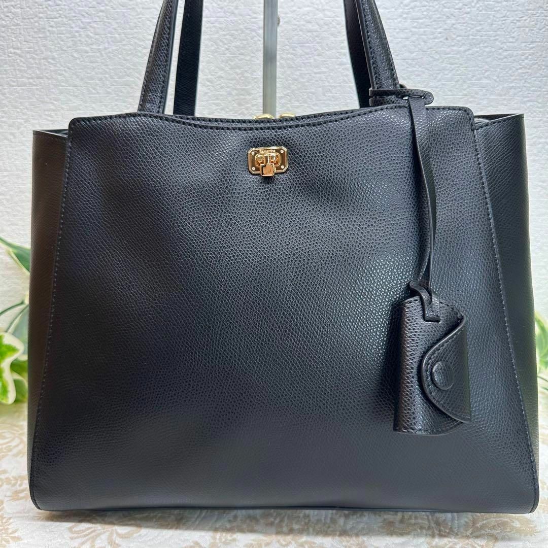 Samantha Thavasa(サマンサタバサ)の未使用美品✨サマンサタバサ　2wayショルダーバッグ　ななめ掛け　黒　上品　通勤 レディースのバッグ(ショルダーバッグ)の商品写真