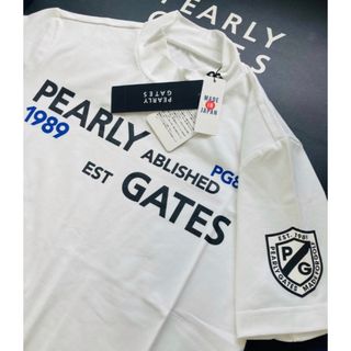 パーリーゲイツ(PEARLY GATES)の新品 パーリーゲイツ ソルディフェンダー 半袖ハイネックカットソー(4)M/白(ウエア)