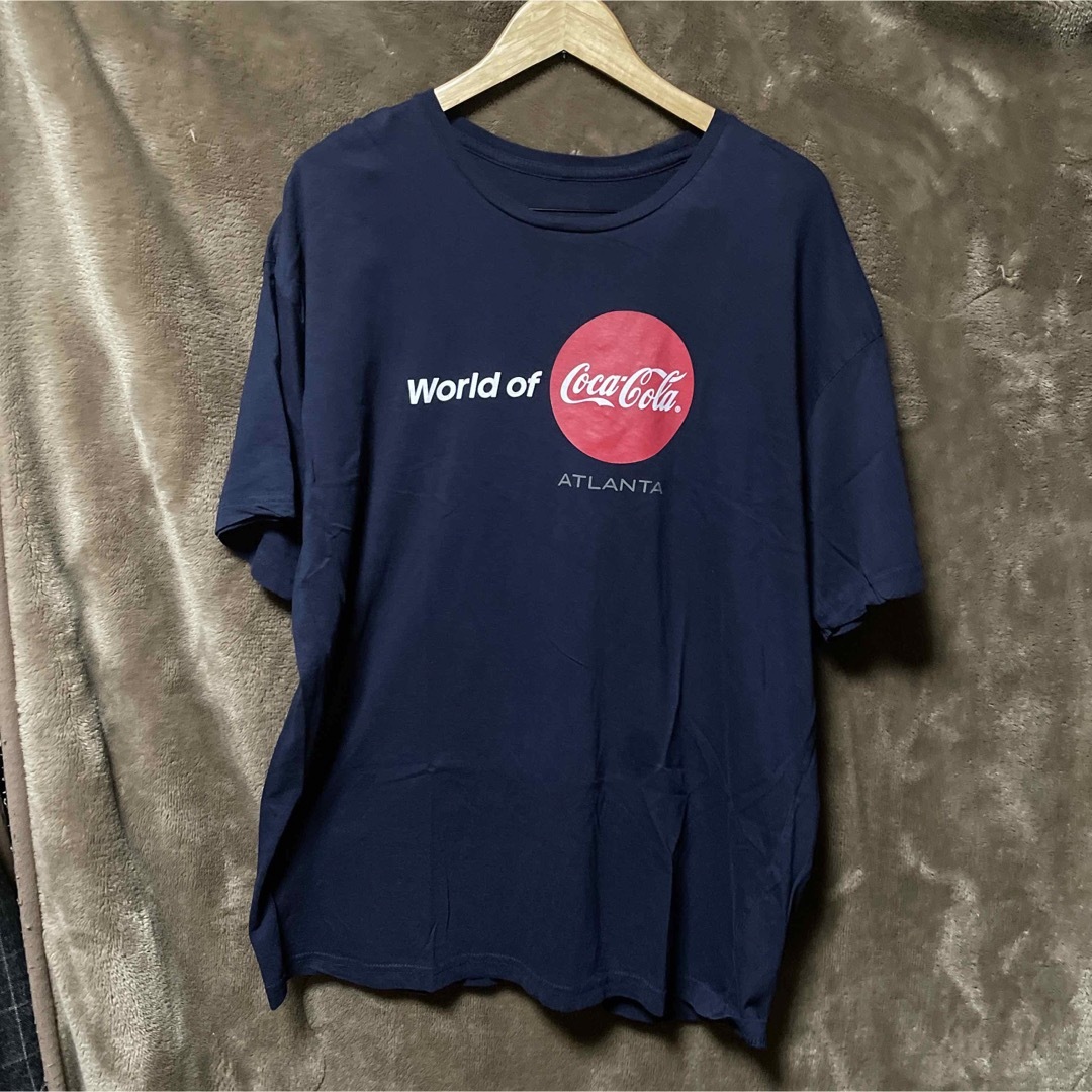 希少 アメリカ購入 coca cola コーラTシャツ ネイビー