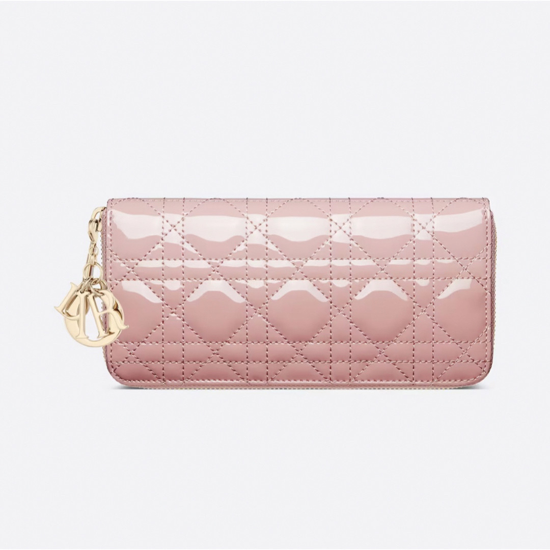 新品 ディオール LADY DIOR VOYAGEUR ウォレット ピンク