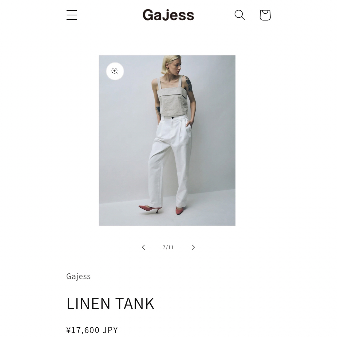 gajess ガジェス　LINEN TANK